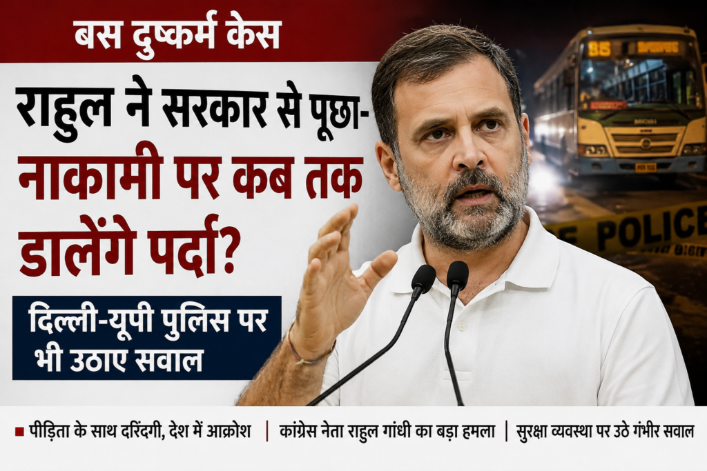 ​दिल्ली-ग्रेनो बस दुष्कर्म मामले पर राहुल गांधी का सरकार पर हमला