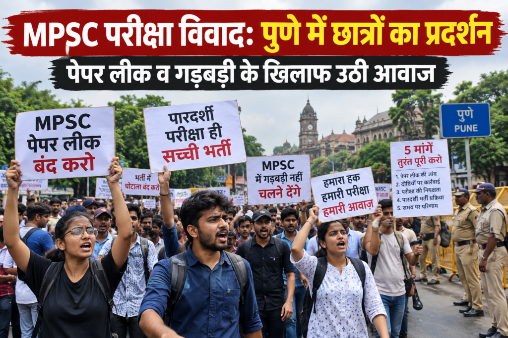 पुणे में छात्रों का जोरदार प्रदर्शन पुणे में छात्रों का जोरदार प्रदर्शन